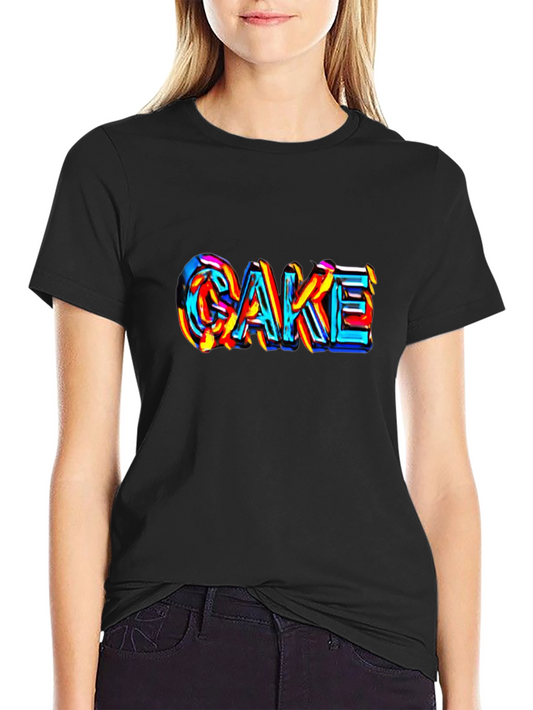 Cake Graphic Tee - Unique Colorful Design