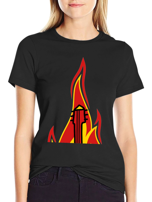 Flaming Guitar Graphic Tee - Rock On!
