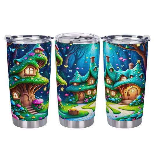 Cute Cartoon Gardening Grandma Watering Blooms 20oz Sweet Tumbler