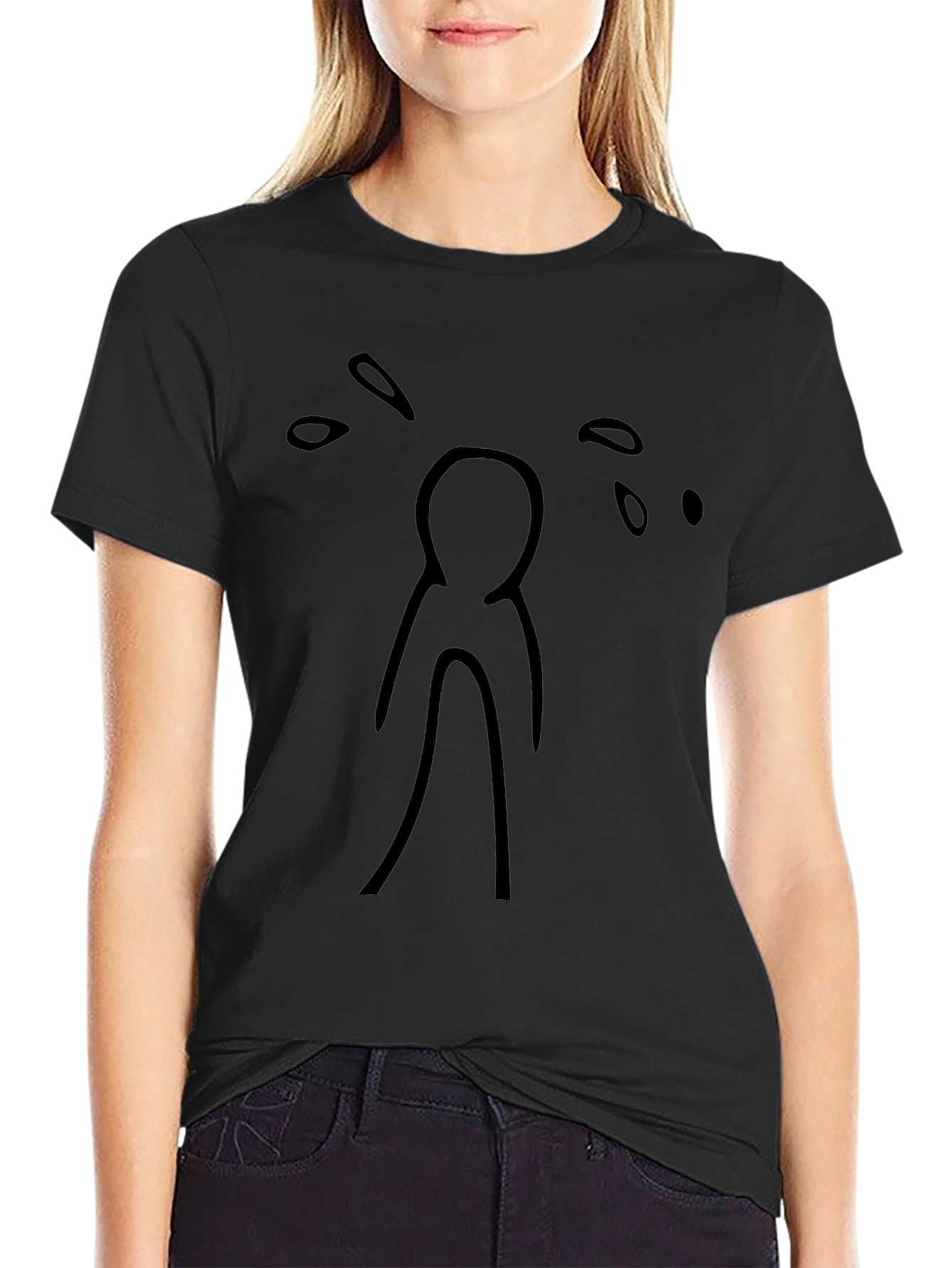 Sad Stick Figure Crying T-Shirt