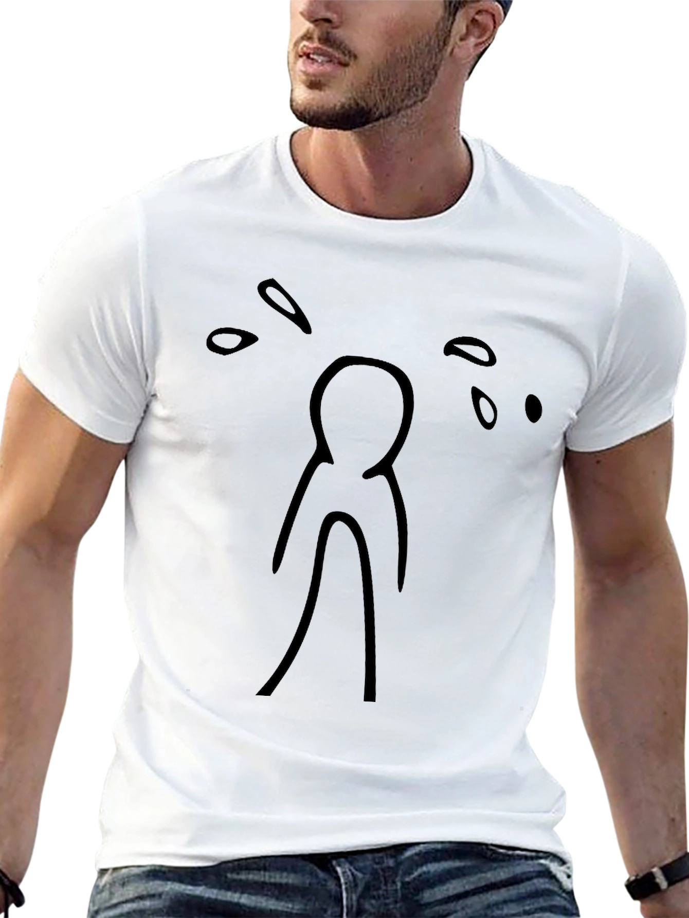 Sad Stick Figure Crying T-Shirt