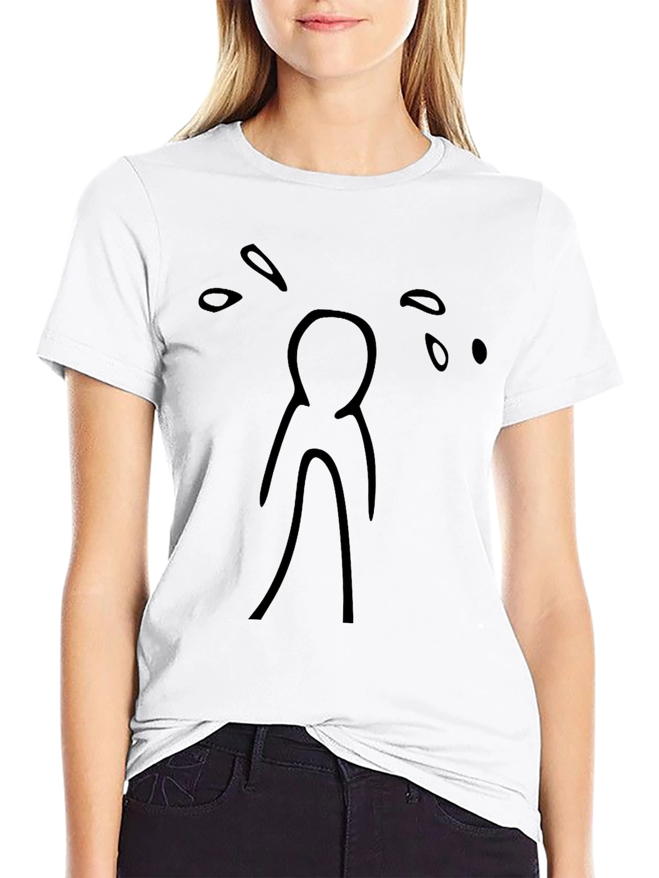 Sad Stick Figure Crying T-Shirt