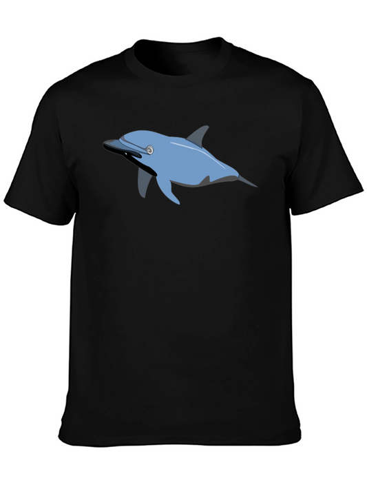 Dolphin Graphic Print Crew Neck T-shirt