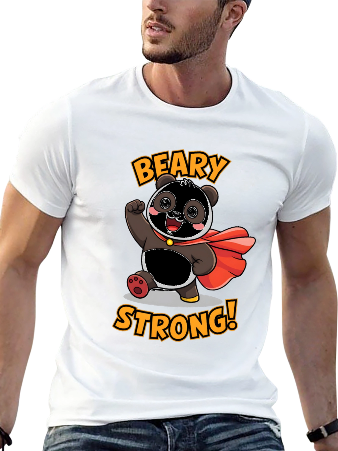 Beary Strong T-Shirt - Panda Superhero Tee