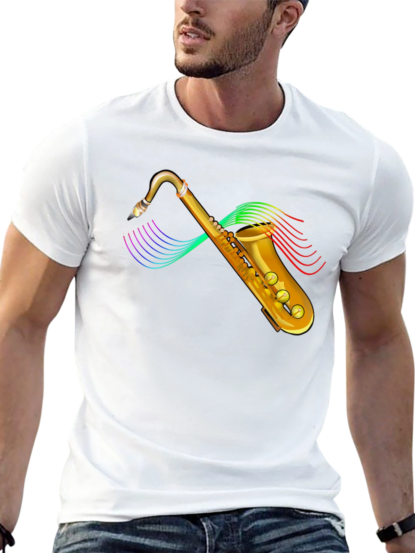 Saxophone Graphic T-Shirt - Musical Instrument Tee