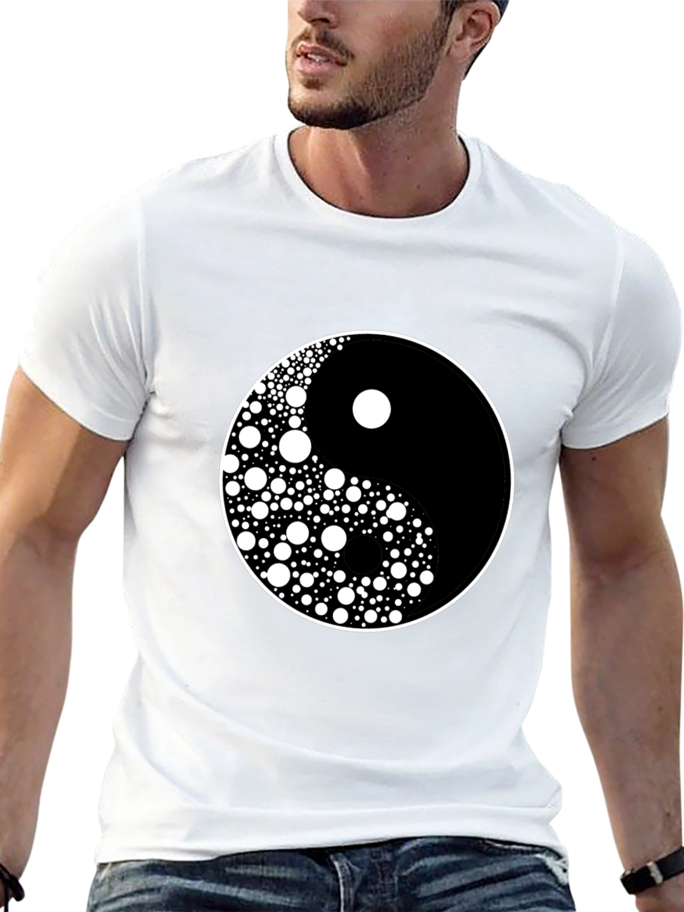 Yin Yang Circle Dot Pattern Tee - Classic Harmony