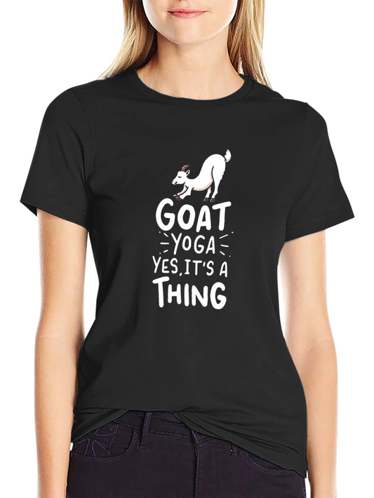 Goat Yoga T-Shirt - Yes Its a Thing! Black Cotton Tee