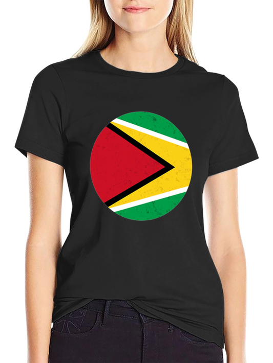 Guyana Flag Graphic Black T-Shirt