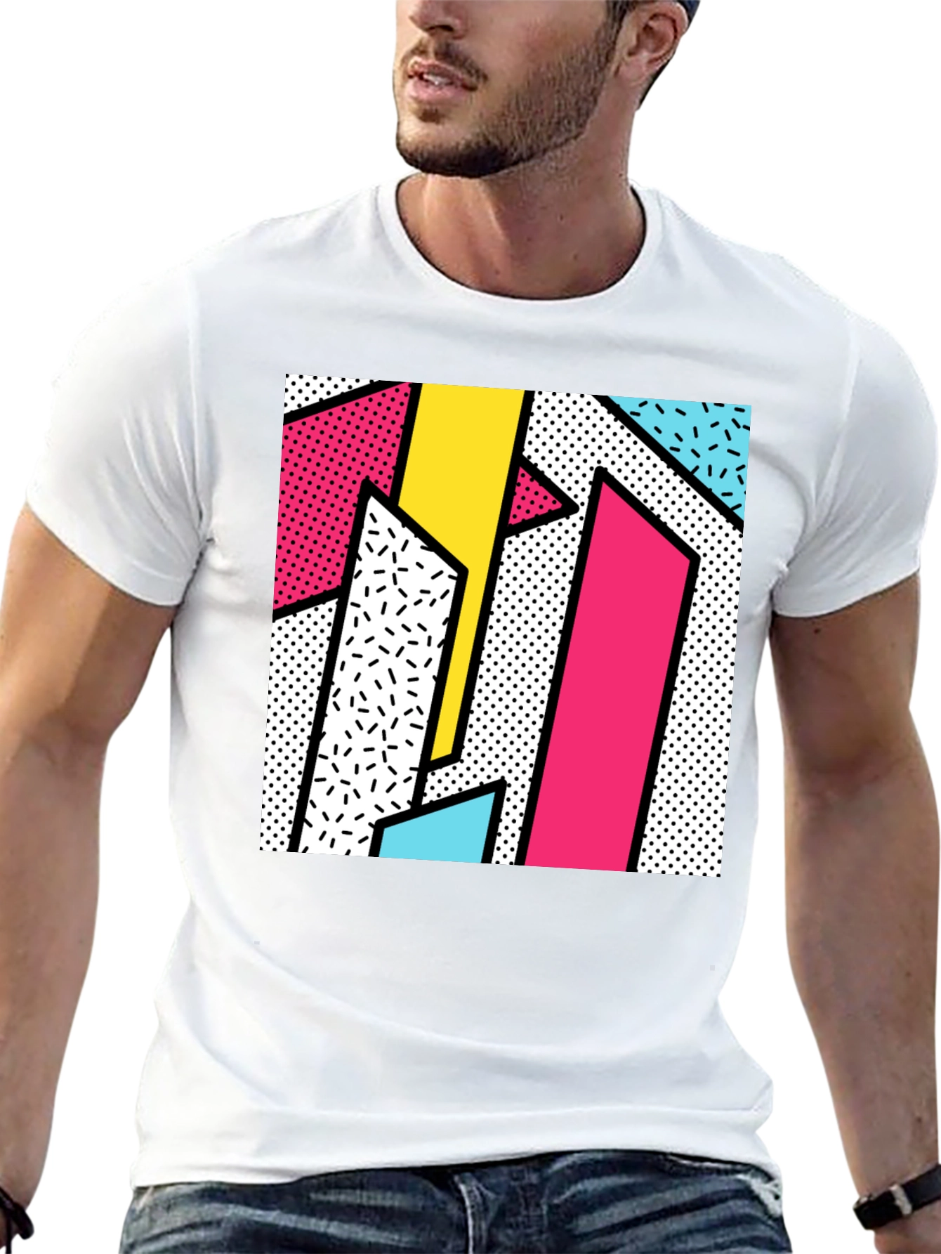 Retro 80s Geometric Pattern T-Shirt