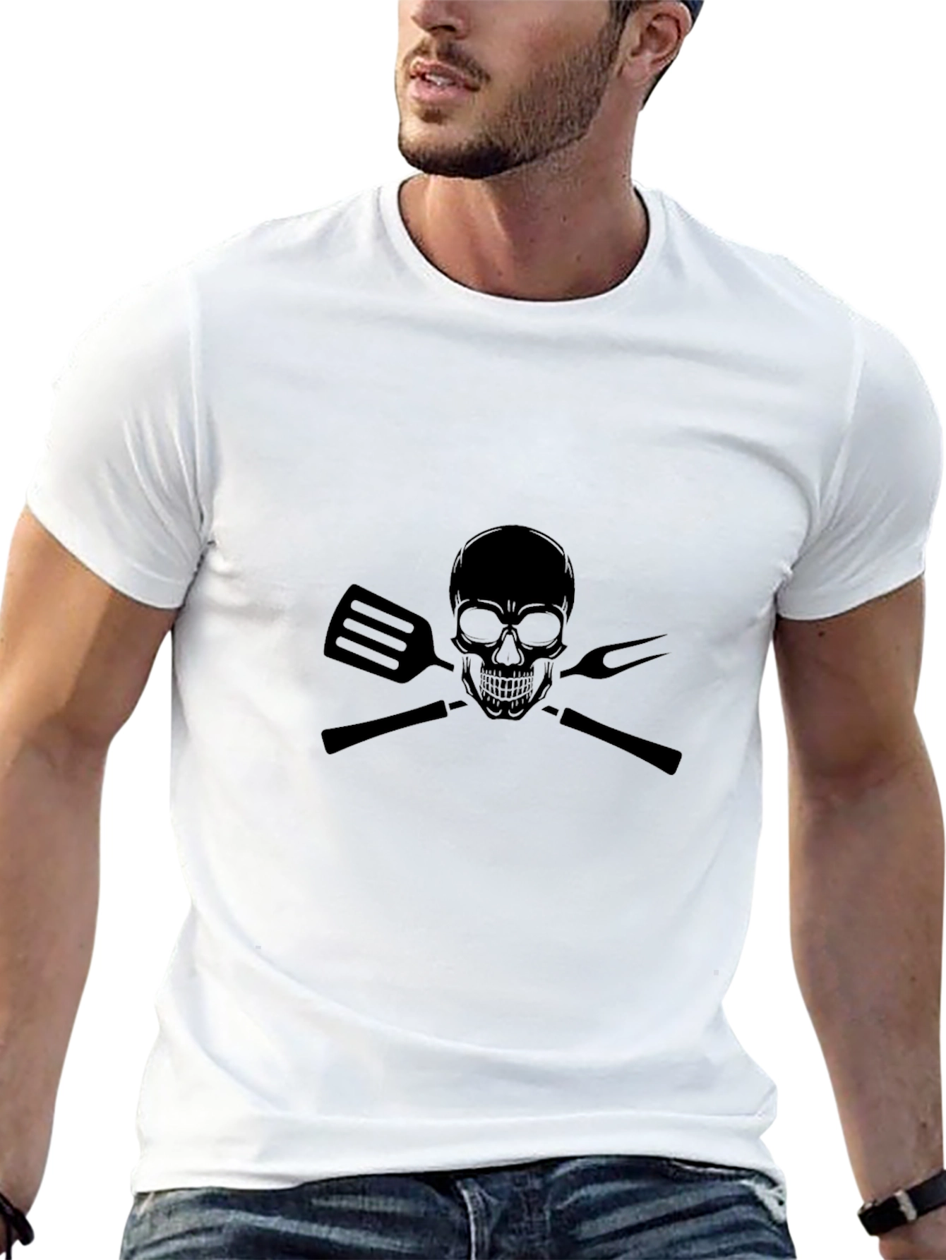 Skull BBQ Master T-Shirt - Grill Time!
