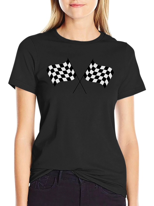 Checkered Flags Graphic Tee - Race Day Style