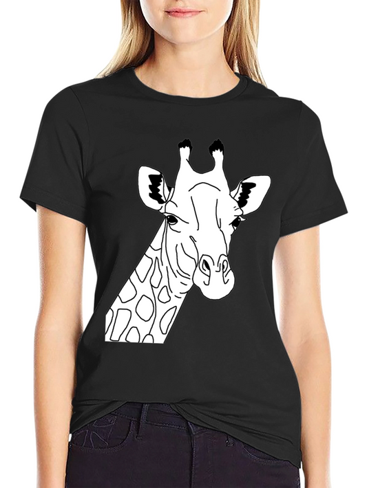 Giraffe Graphic Tee - Mens Black Cotton T-Shirt