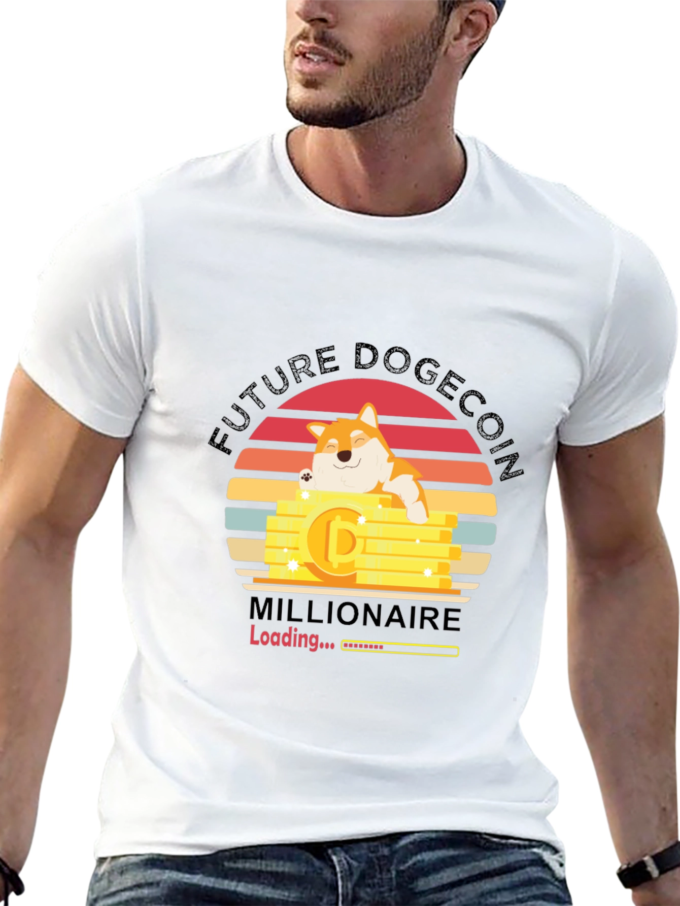 Future Dogecoin Millionaire Black T-Shirt