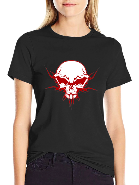 Edgy Skull Graphic Tee - Mens Black Cotton T-Shirt