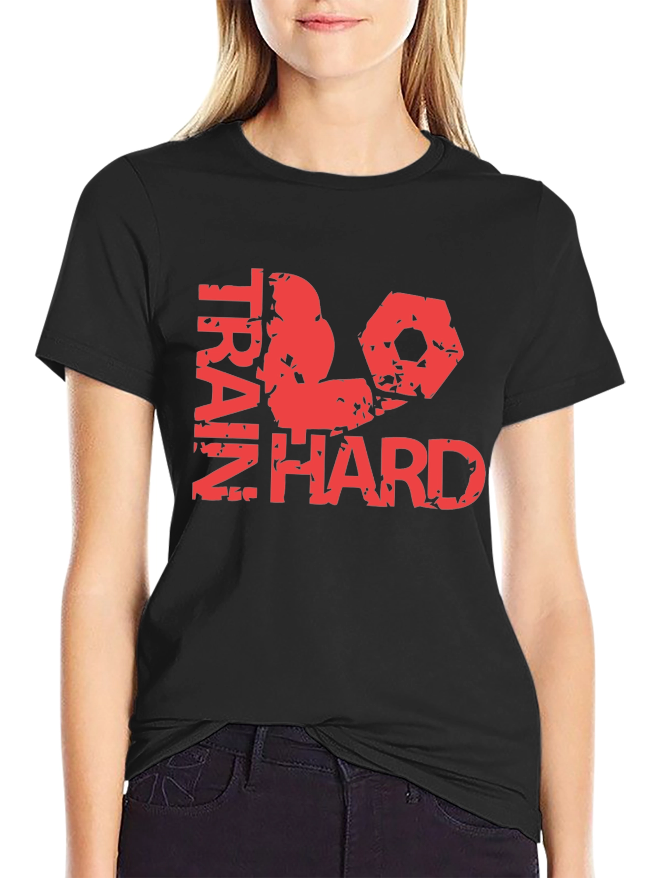 Train Hard Graphic Tee - Black Cotton