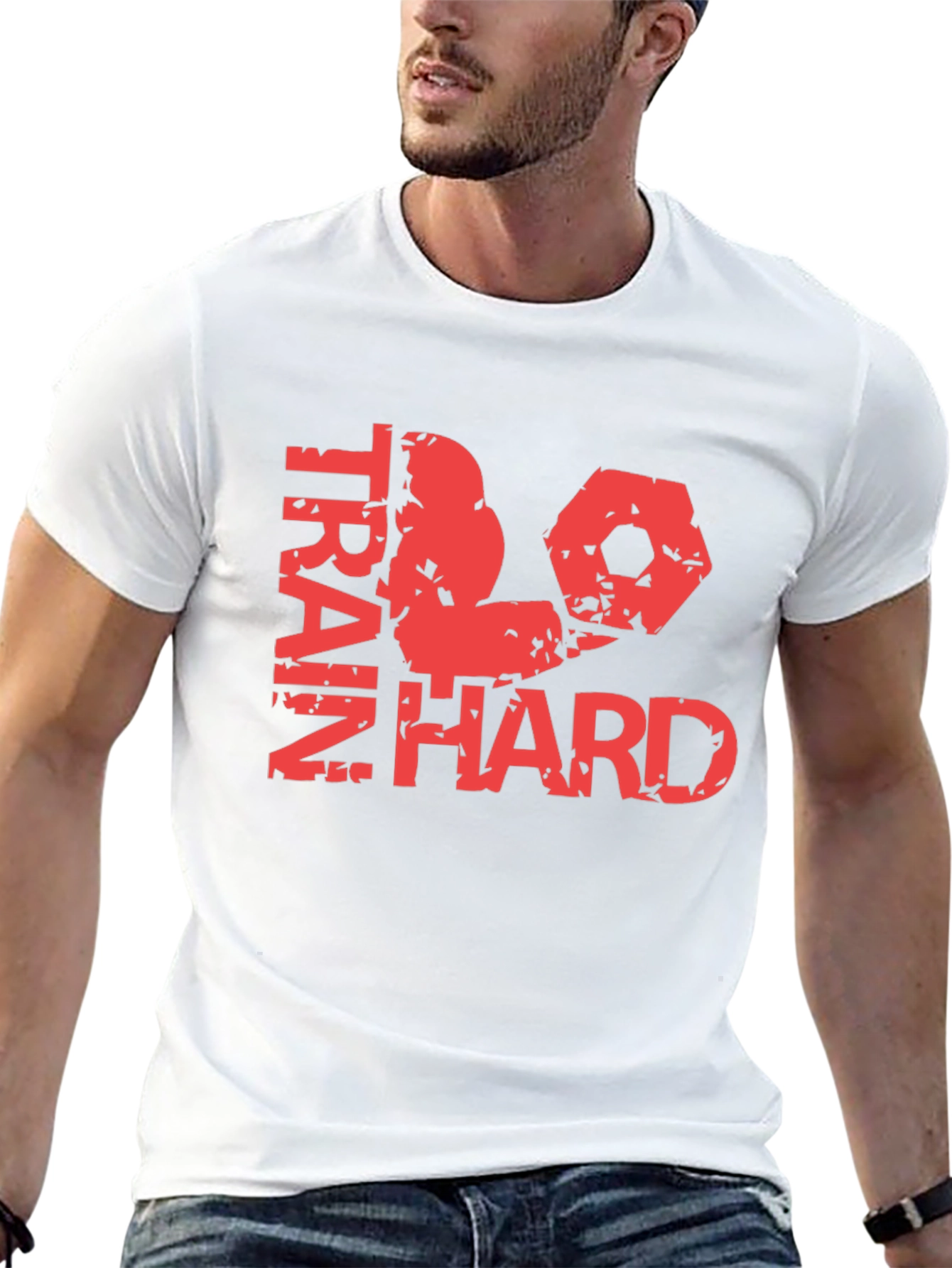 Train Hard Graphic Tee - Black Cotton
