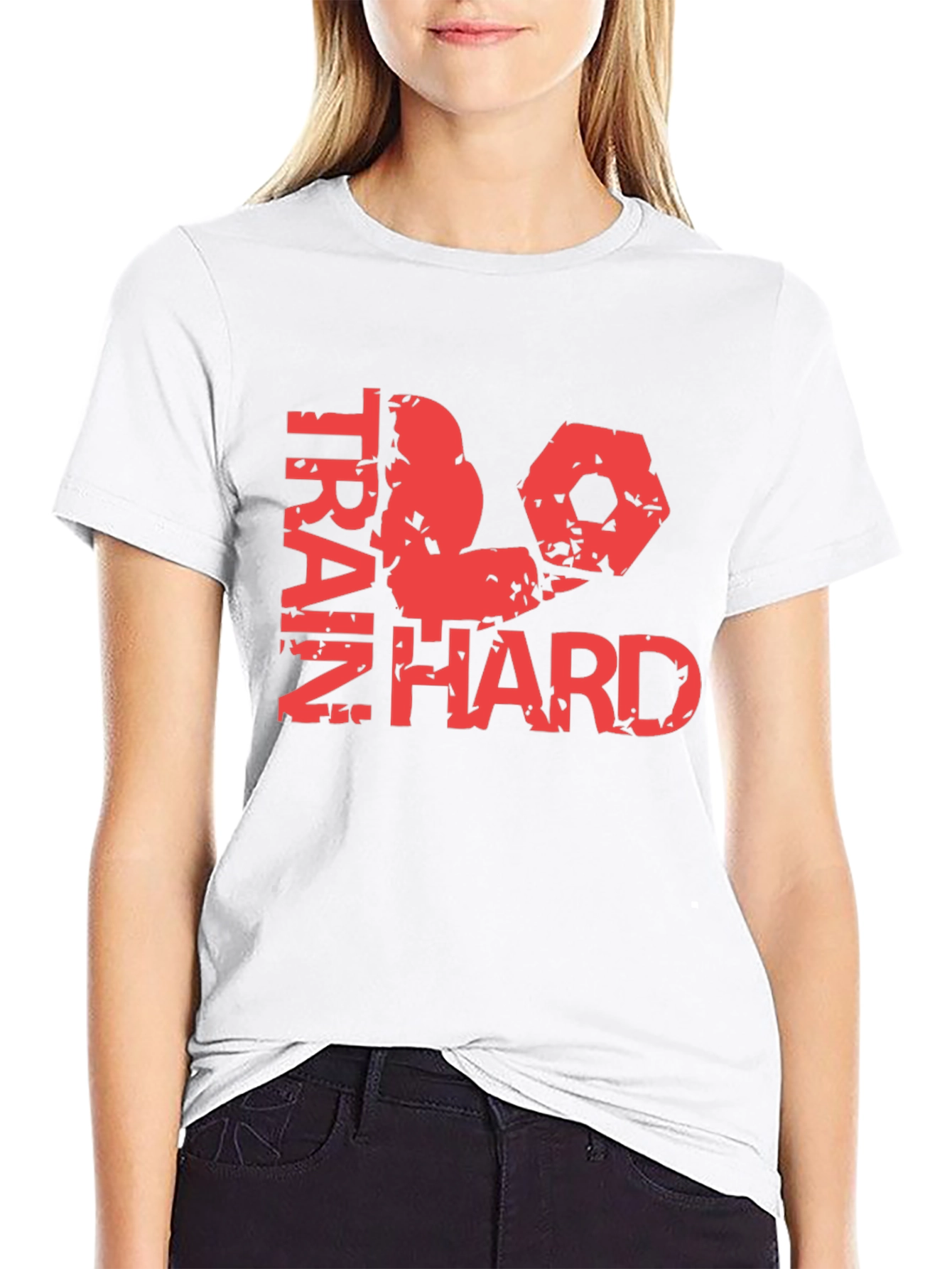 Train Hard Graphic Tee - Black Cotton