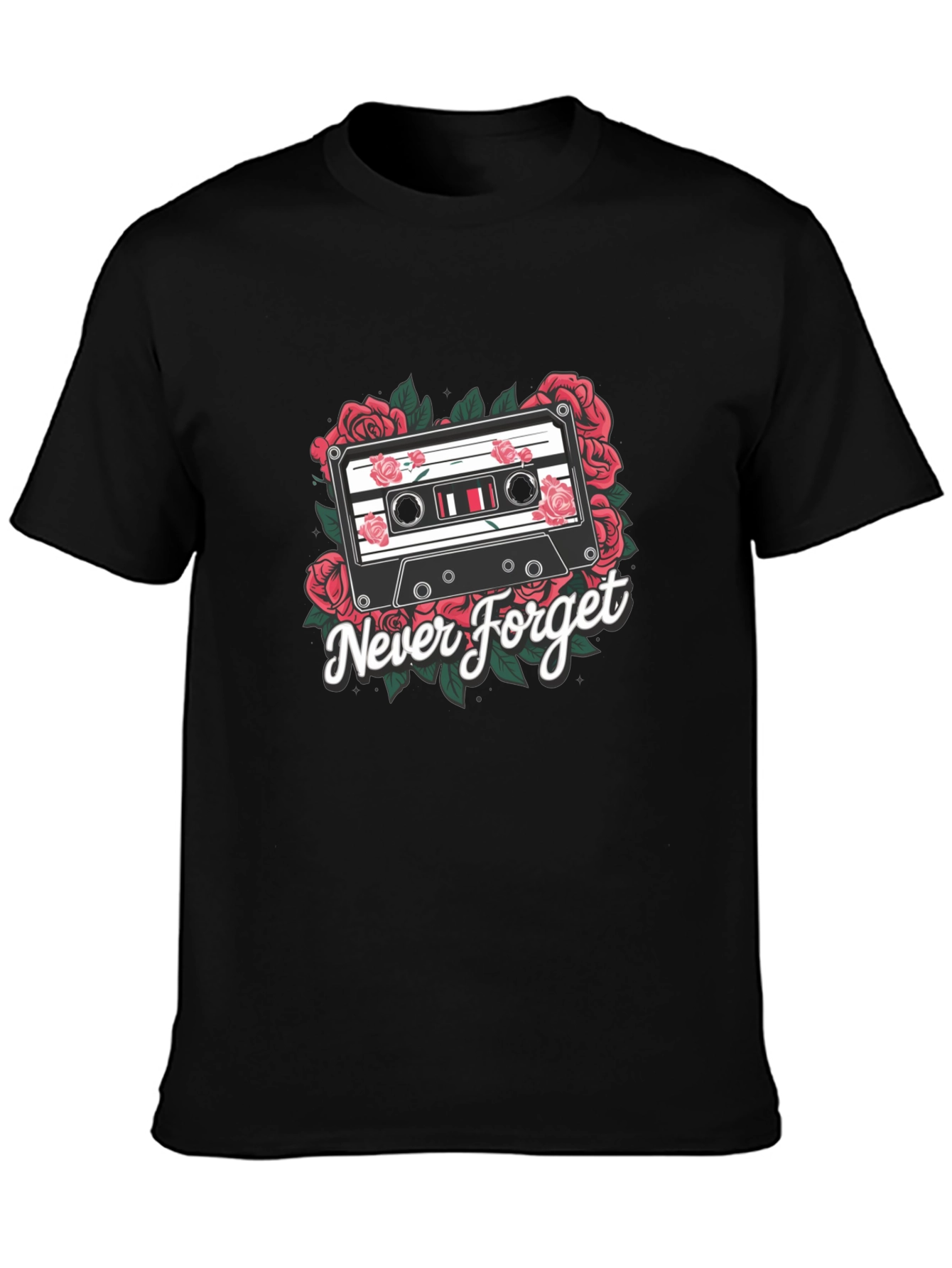 Retro Cassette Tape Roses Graphic Tee