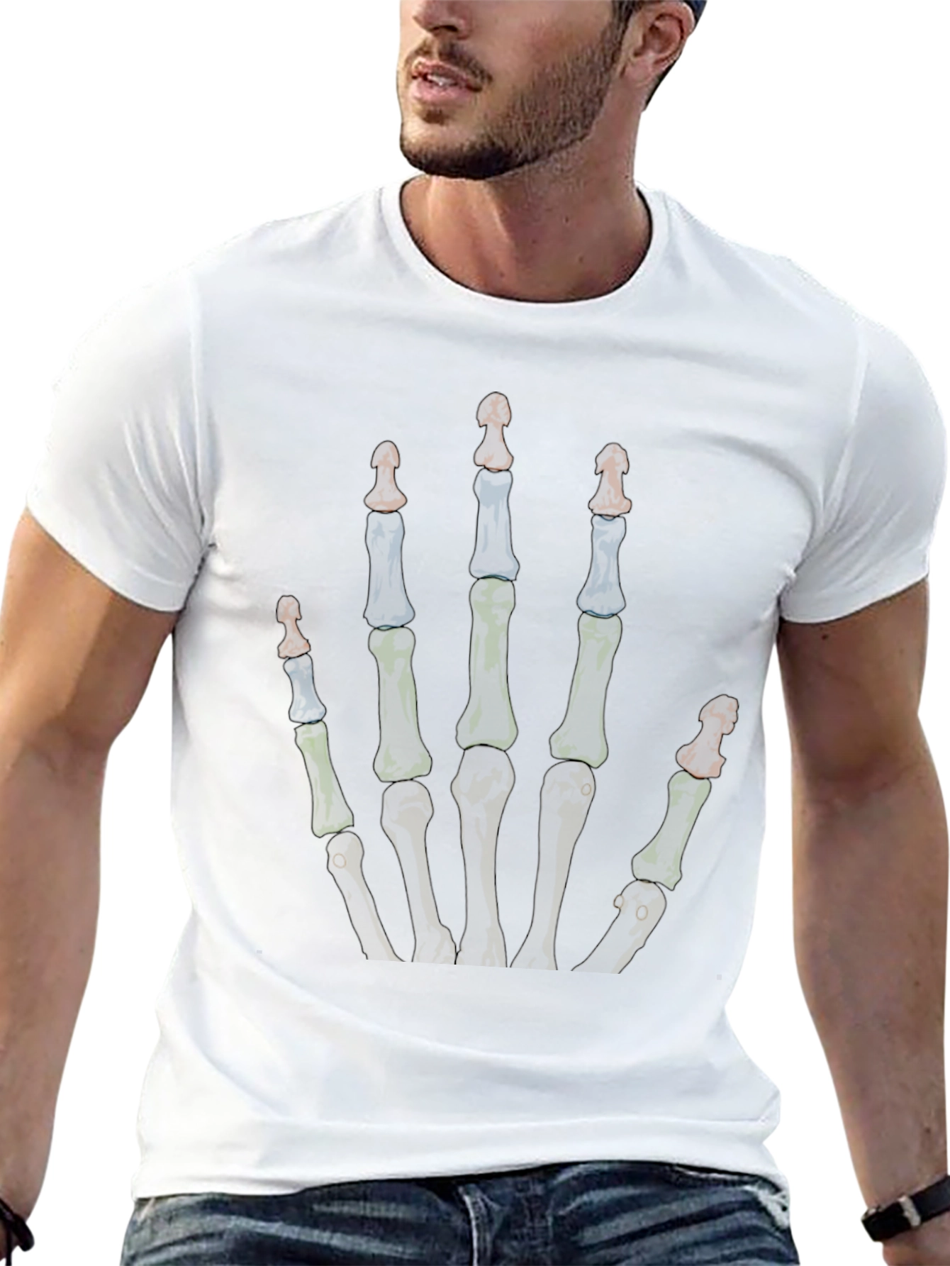 Skeleton Hand T-Shirt - Graphic Print Tee