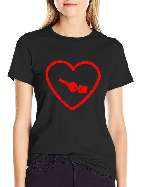 Heart Key Graphic Tee - Unlock Your Style!