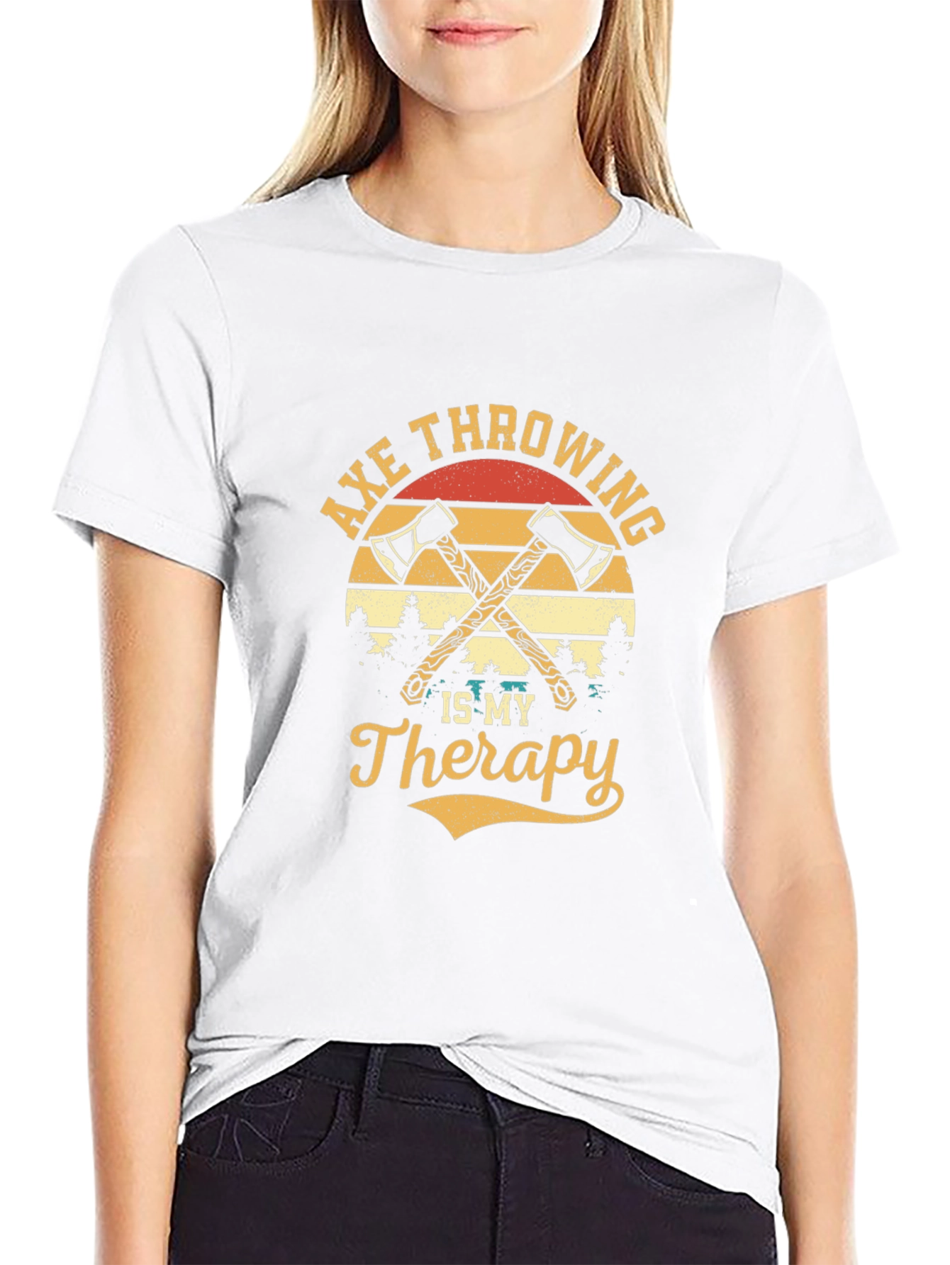 Axe Throwing Therapy Black T-Shirt