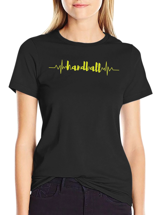 Handball Heartbeat Graphic Tee - Black T-Shirt
