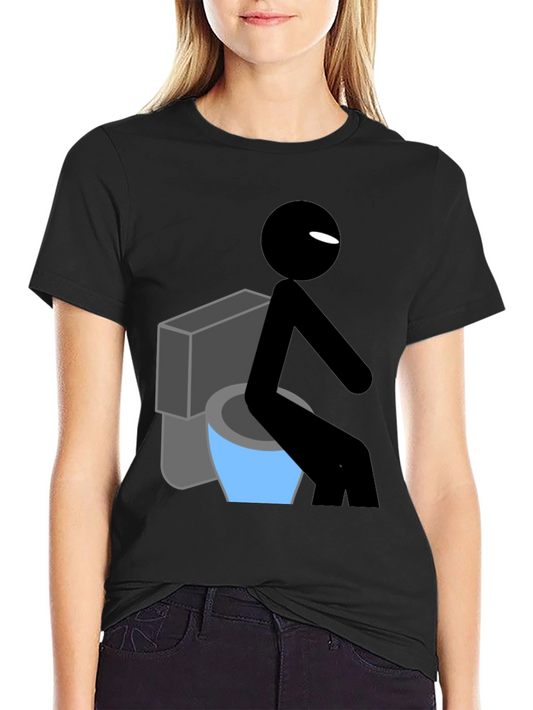 Funny Stick Figure Toilet Humor T-Shirt