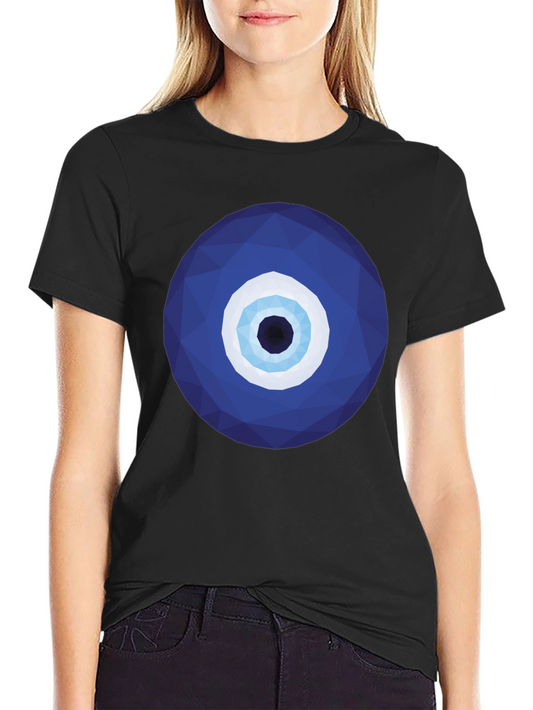 Geometric Evil Eye Graphic Tee - Stylish Protection