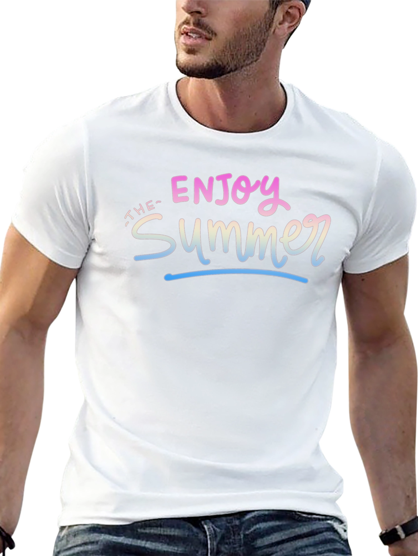 Enjoy the Summer Graphic Tee - Black Casual T-Shirt