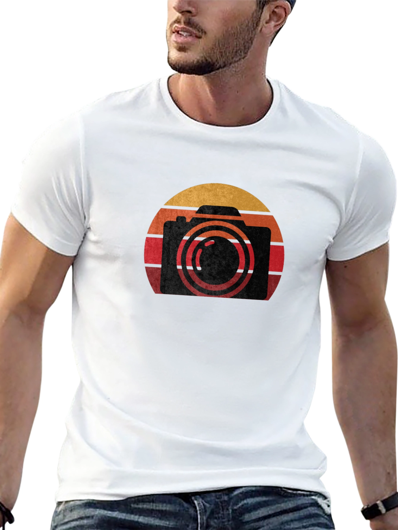 Retro Camera Graphic T-Shirt - Sunset Photographer Tee