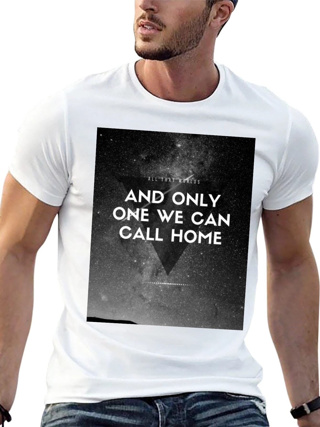 Cosmic Home Graphic Tee - Black Cotton T-Shirt