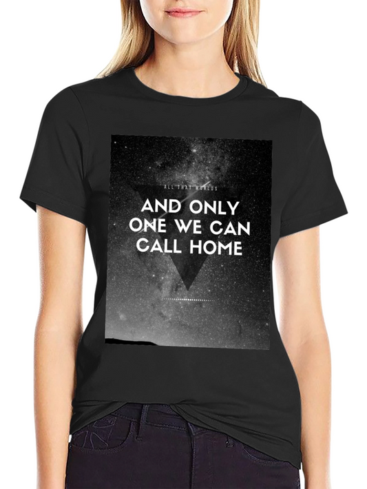 Cosmic Home Graphic Tee - Black Cotton T-Shirt