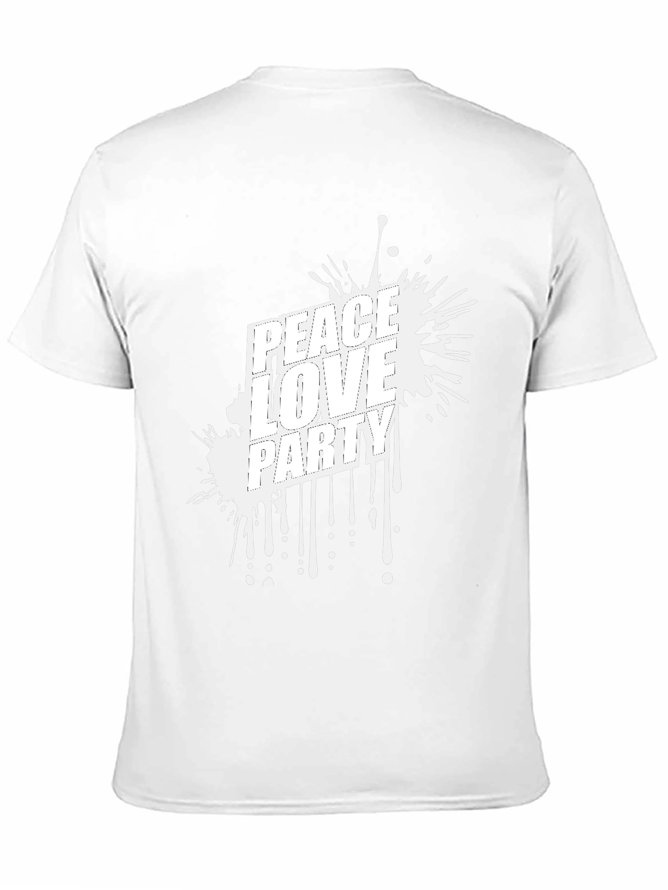 Peace Love Party Graphic Tee - Black Casual T-Shirt