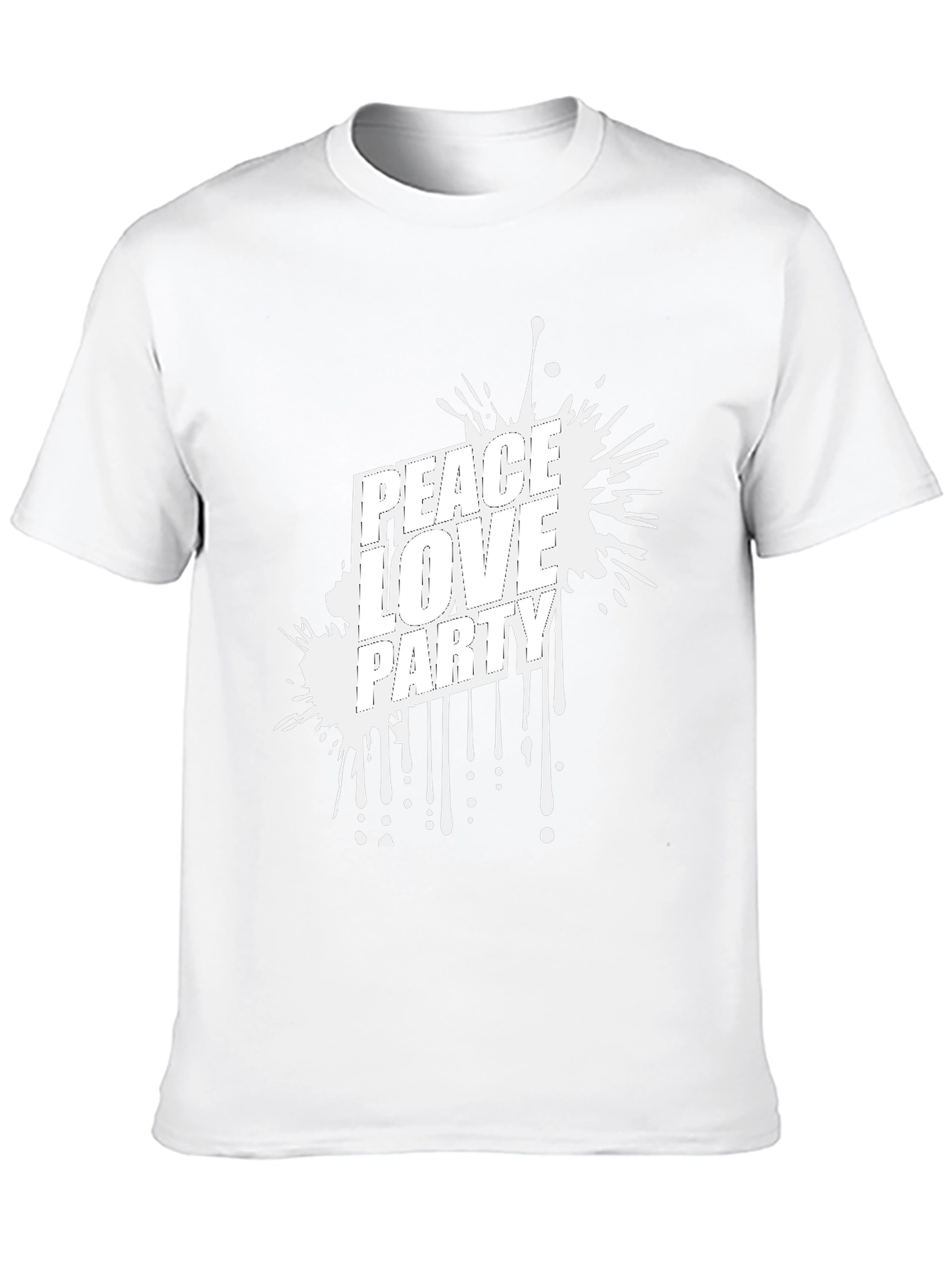 Peace Love Party Graphic Tee - Black Casual T-Shirt