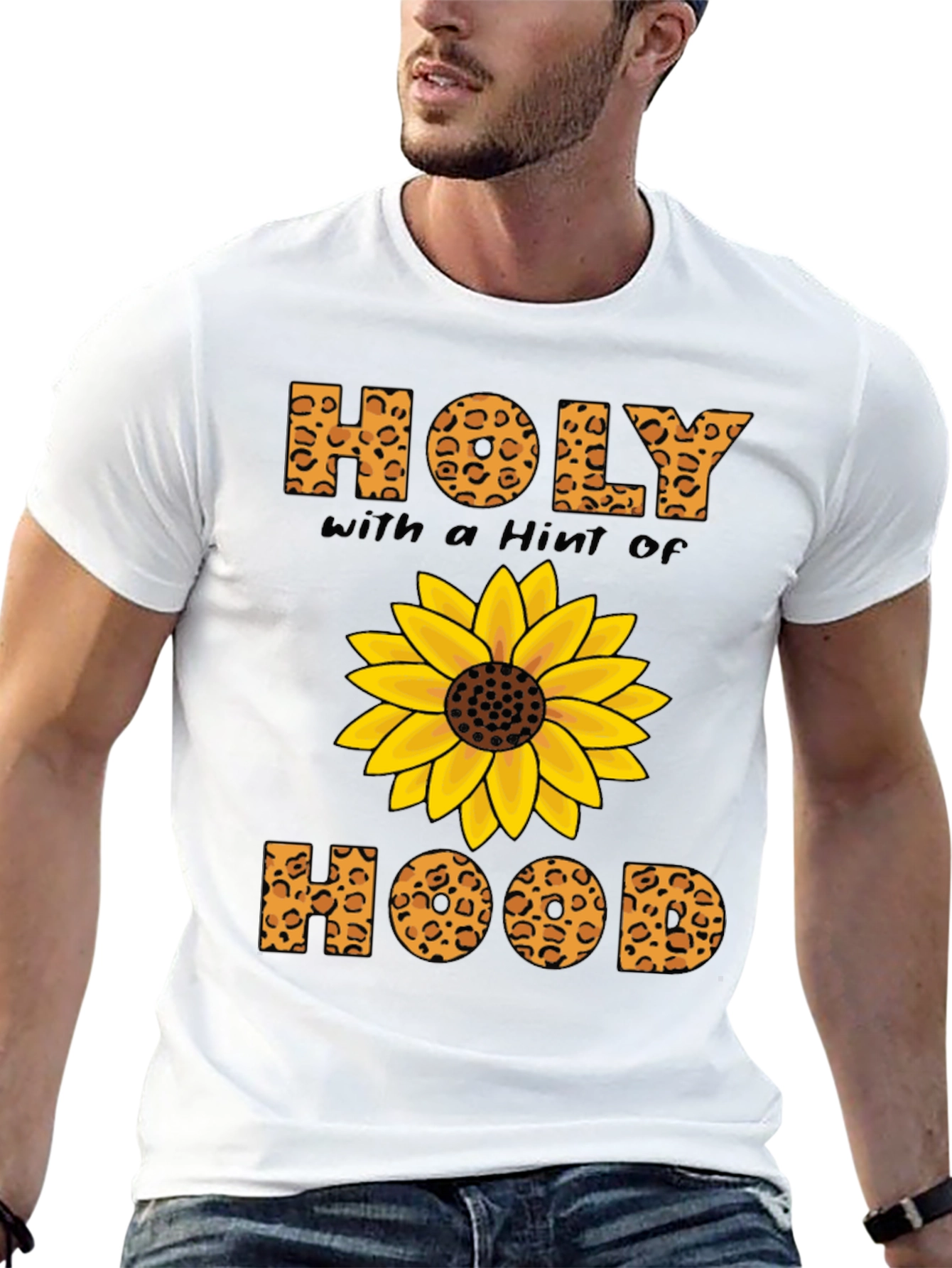 Holy with a Hint of Hood Sunflower Graphic T-Shirt
