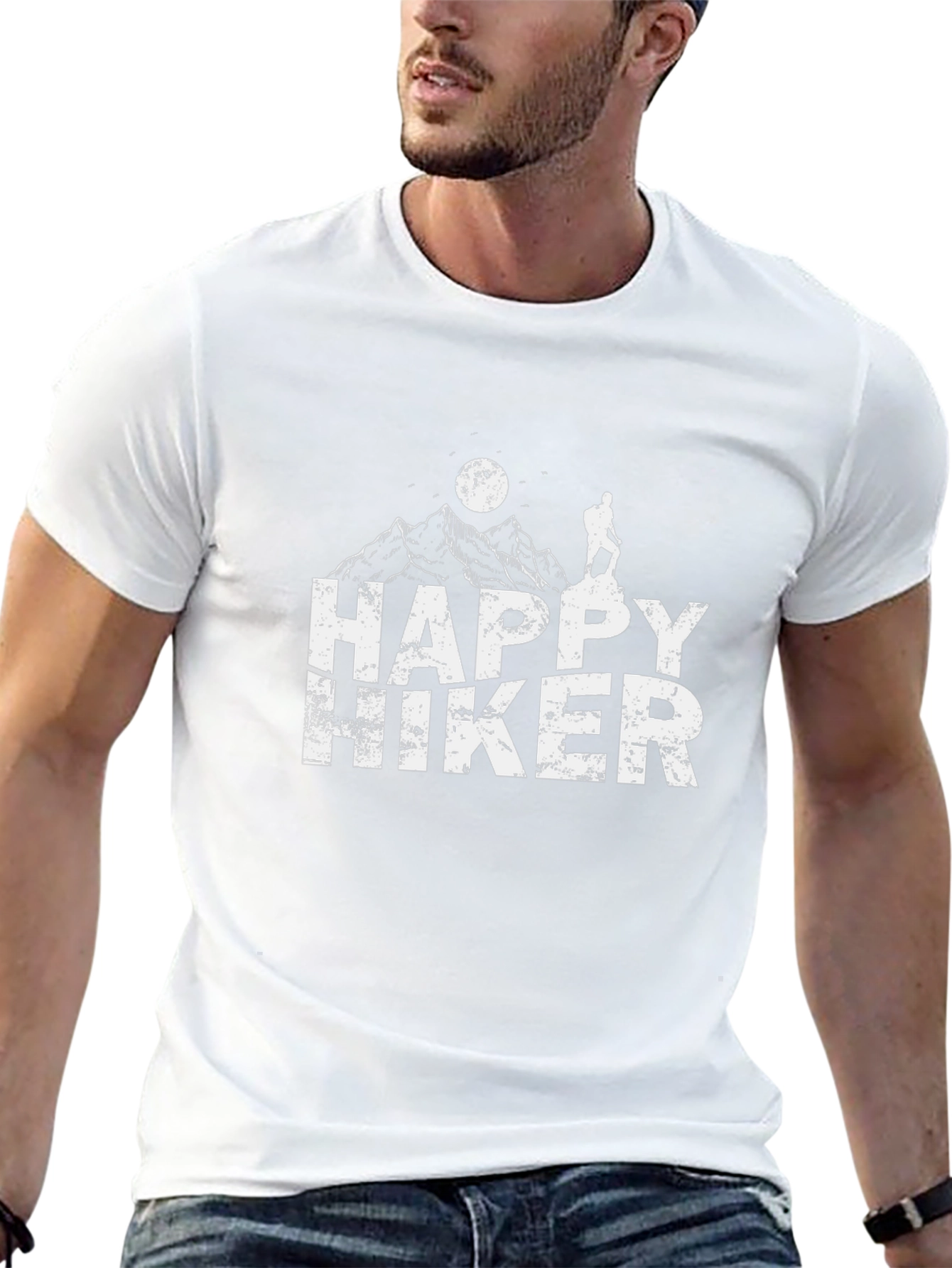 Happy Hiker Graphic T-Shirt - Black
