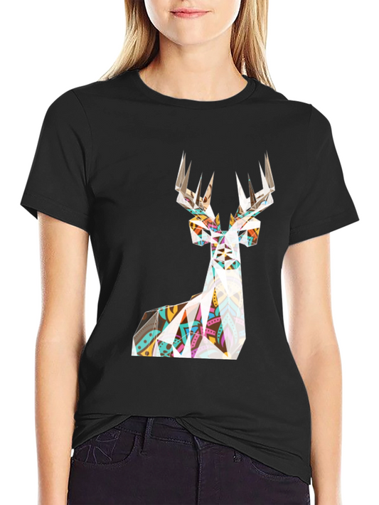 Geometric Deer T-Shirt - Modern Graphic Tee