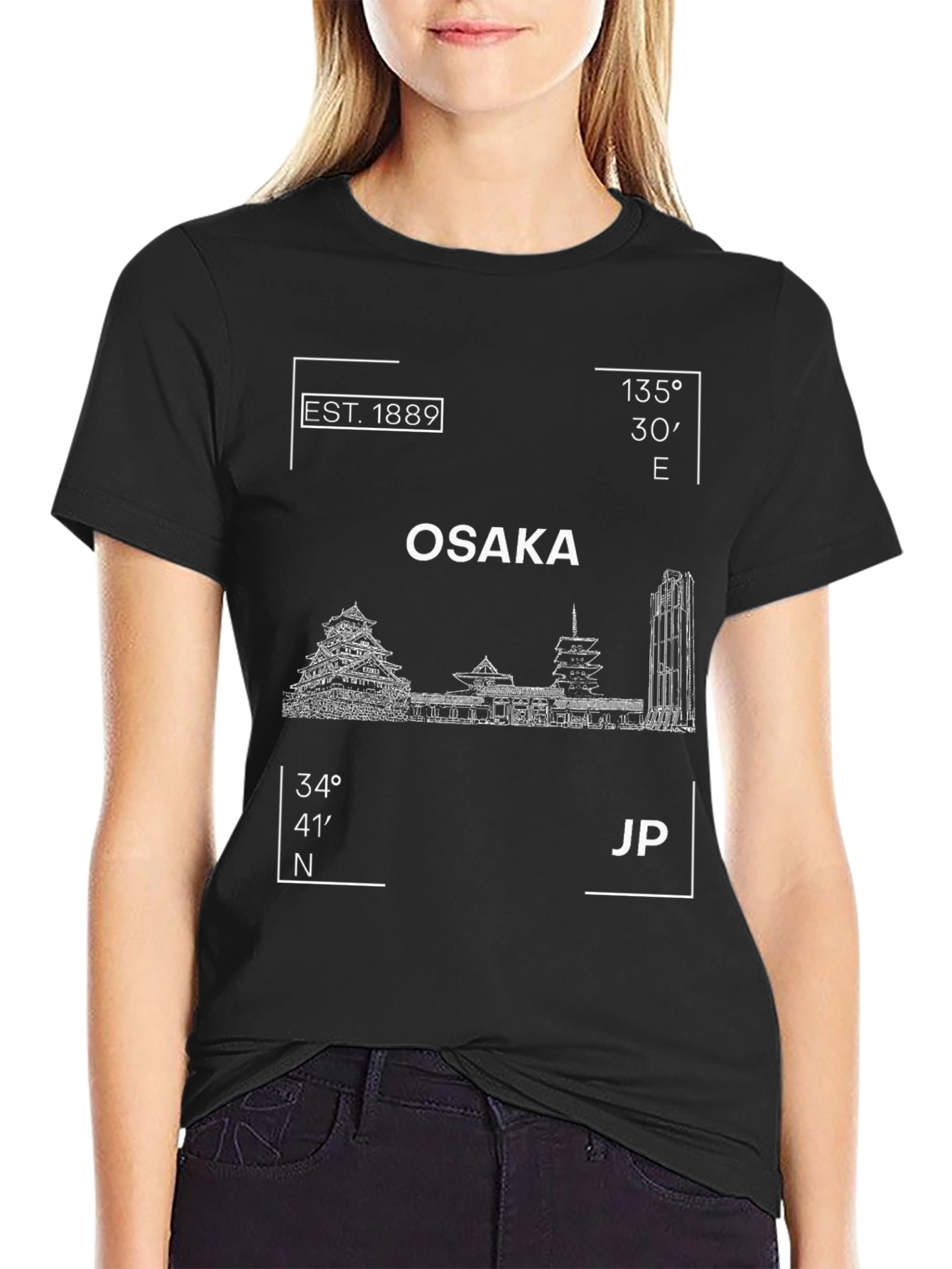 Osaka Japan Landmark Graphic Tee - Est. 1889