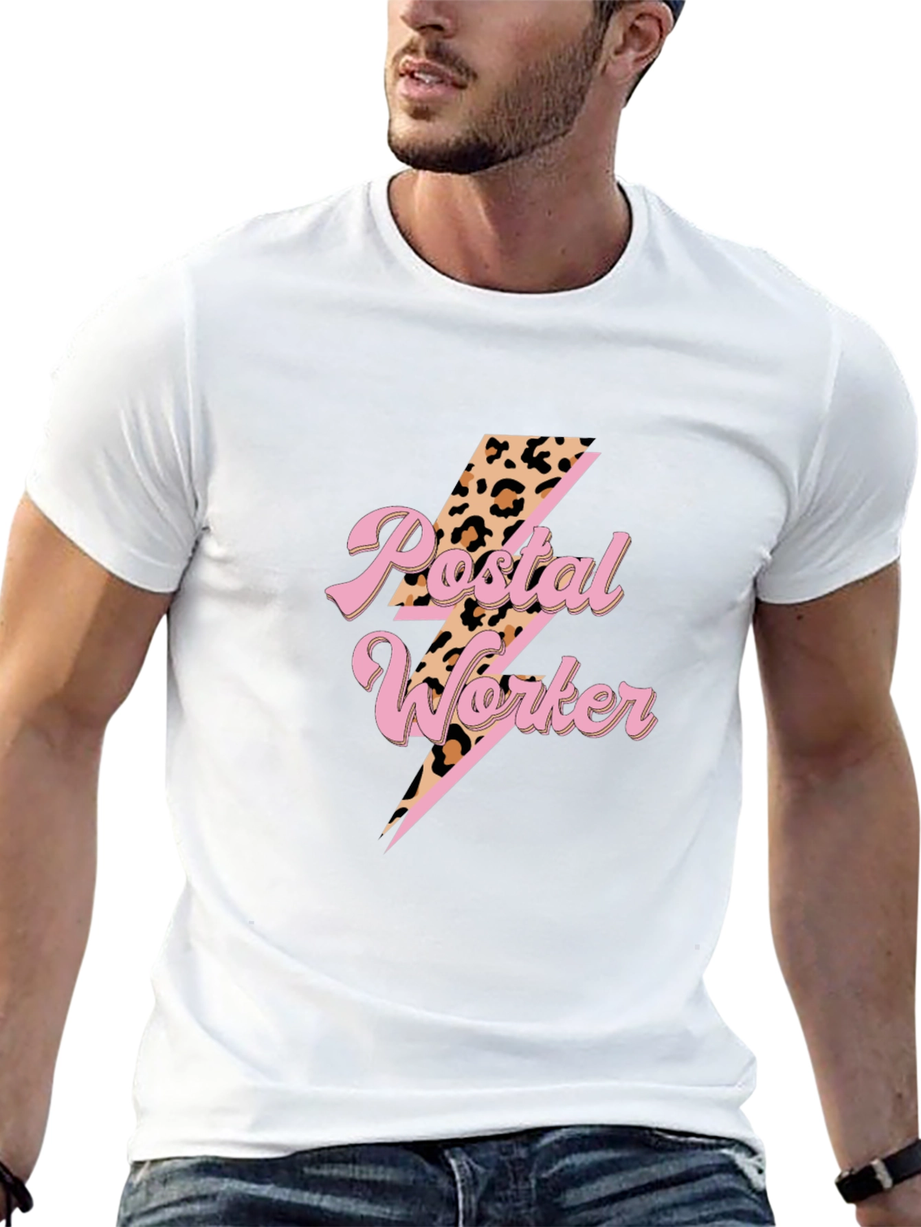 Postal Worker T-Shirt Lightning Bolt Design