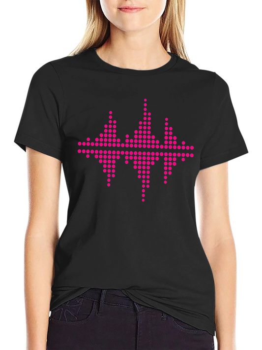 Black Tee with Pink Equalizer Graphic