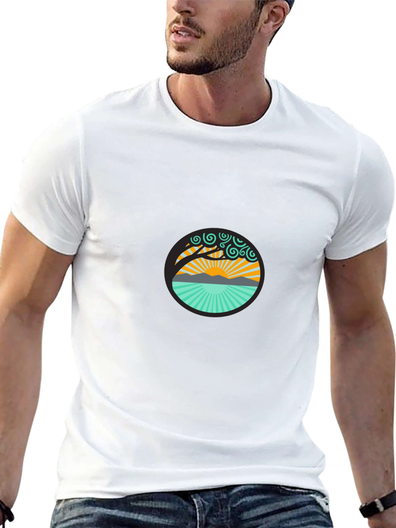 Nature Design Graphic Black T-Shirt