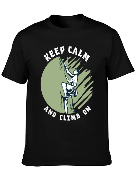 Keep Calm and Climb On Black T-Shirt