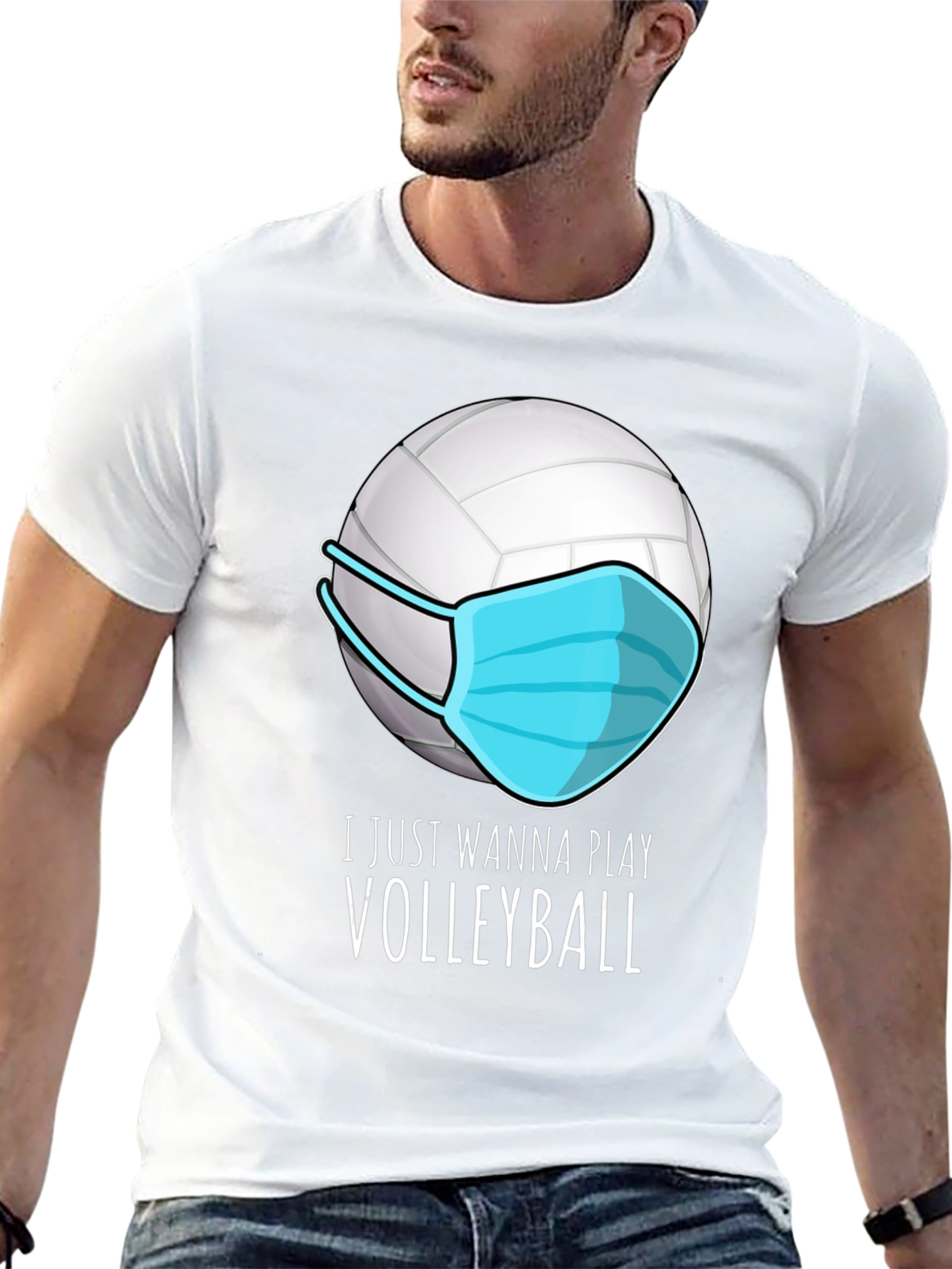 Volleyball Mask T-Shirt - Play Safe Play On!