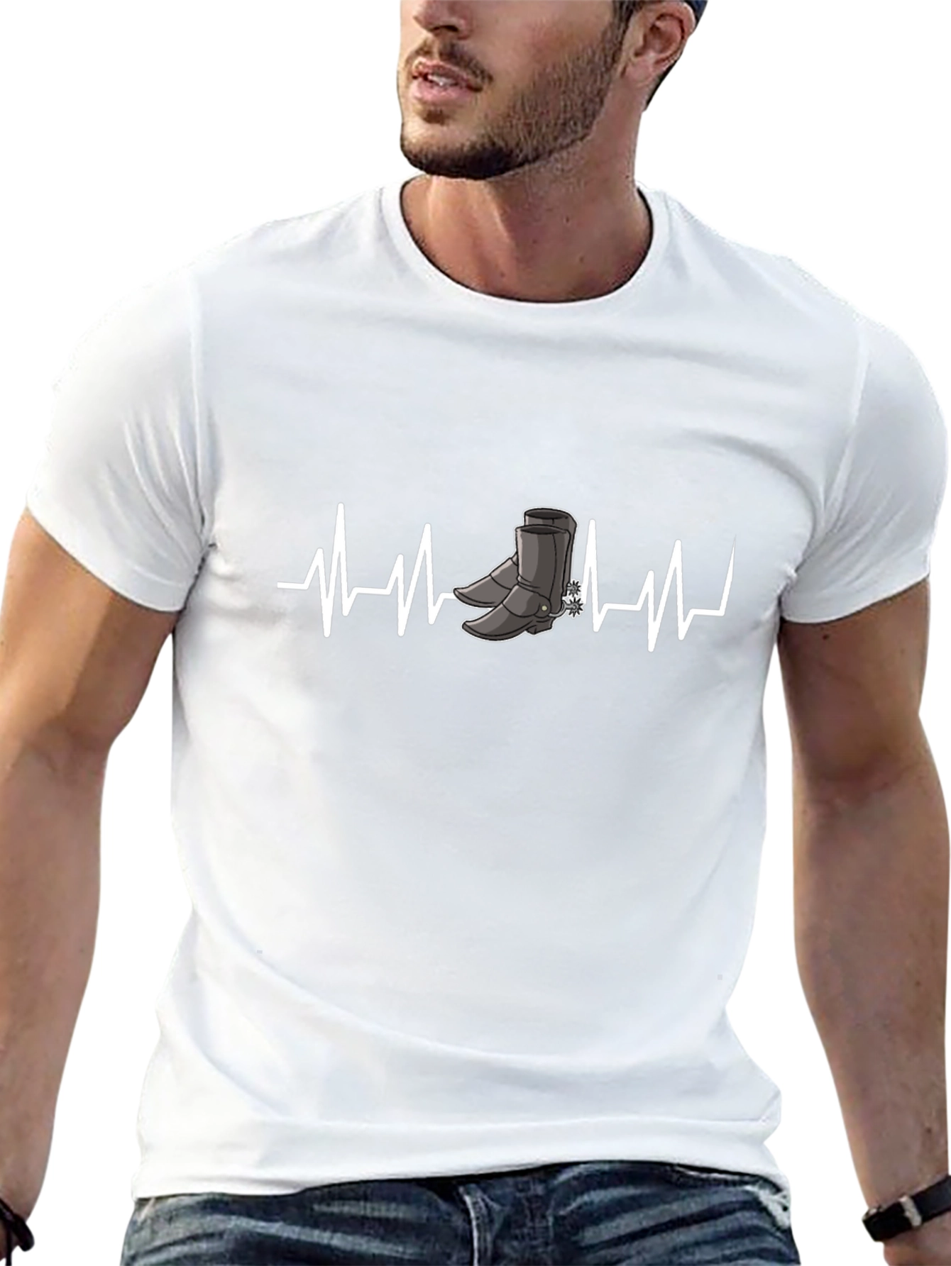 Cowboy Boots Heartbeat Graphic Tee