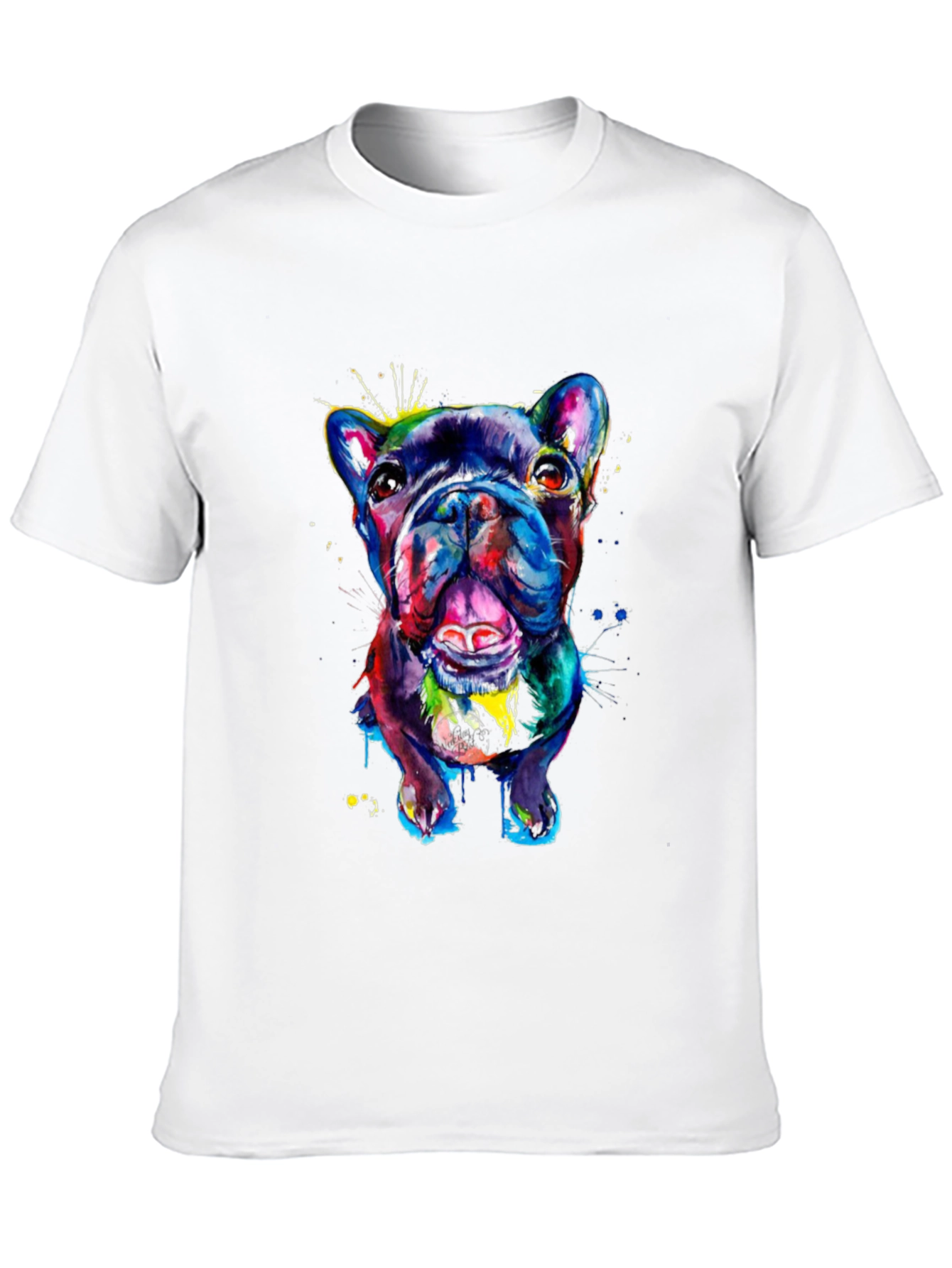 Vibrant Bulldog Graphic Tee - Mens Black T-Shirt