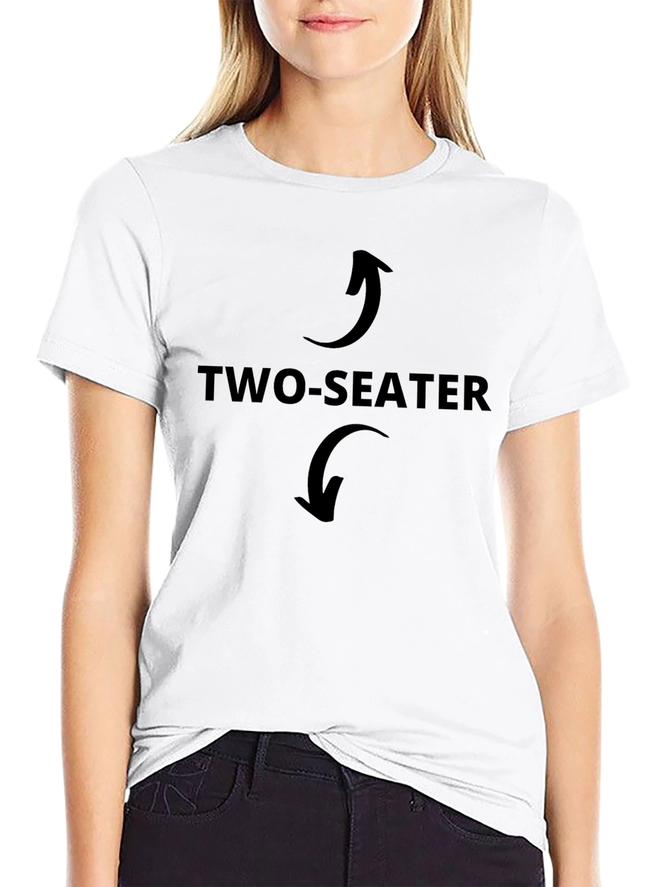 Two-Seater Graphic Tee - Black Cotton Casual Wear
