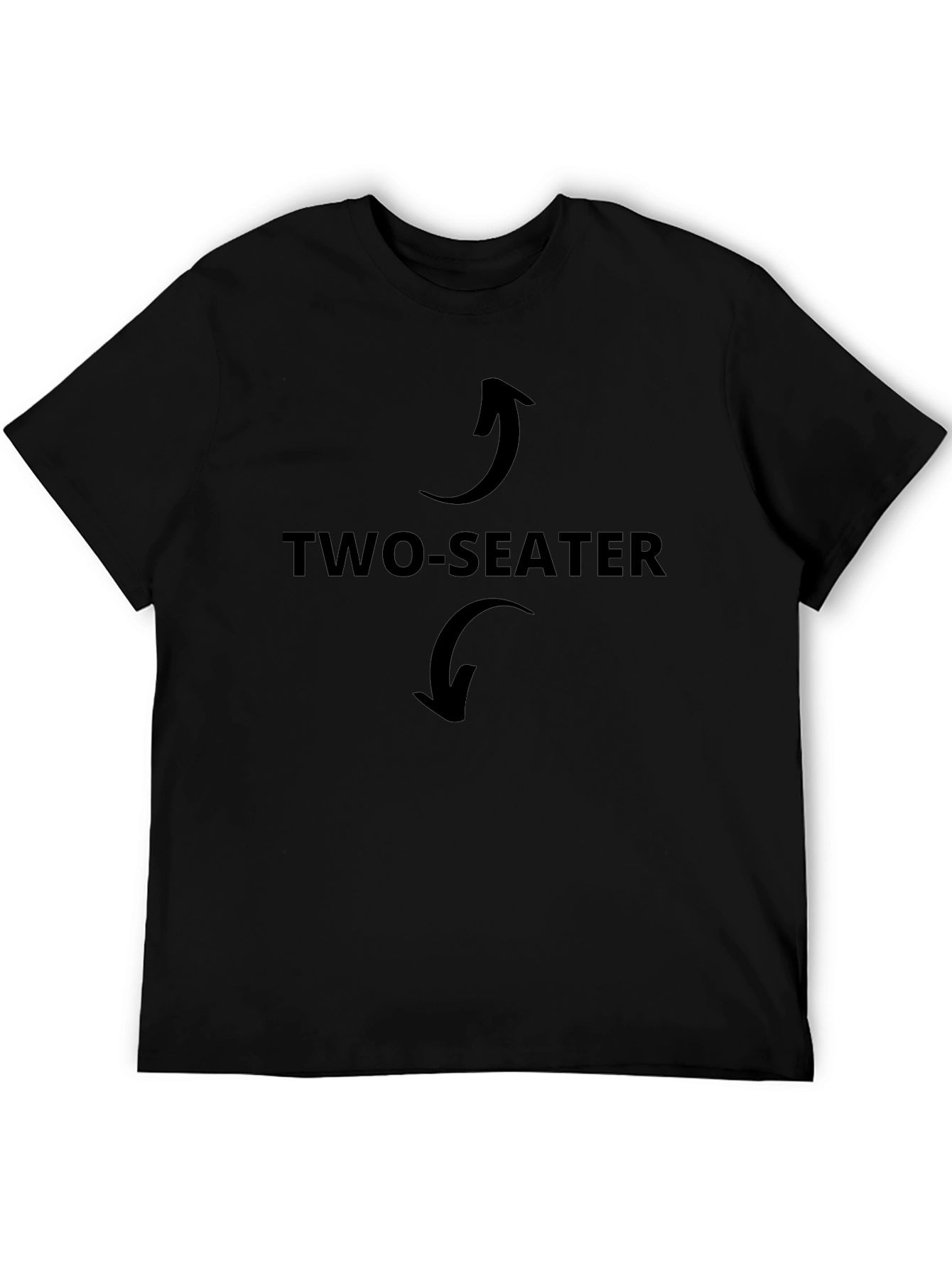 Two-Seater Graphic Tee - Black Cotton Casual Wear