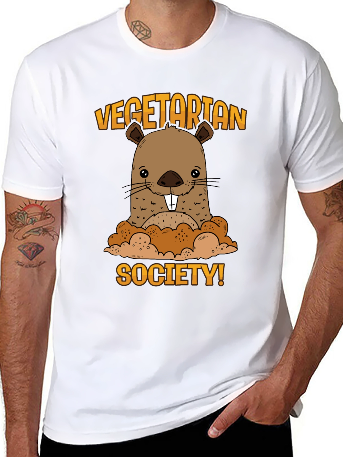 Vegetarian Society Beaver Graphic Tee
