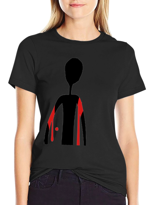 Abstract Figure Graphic Tee - Black