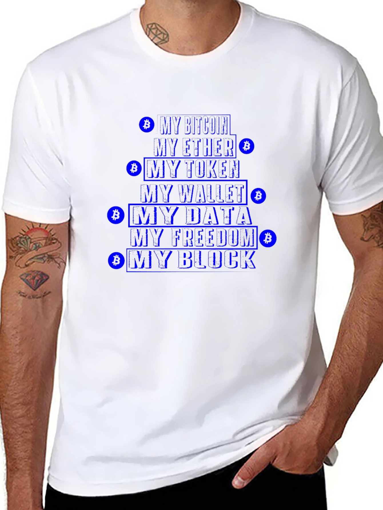 Crypto T-Shirt - Bitcoin Ethereum Data Freedom